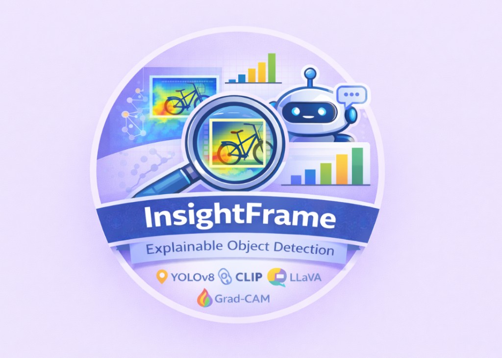 InsightFrame — explainable object detection with YOLOv8, CLIP, LLaVA, and Grad-CAM